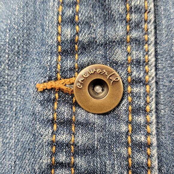 Upcycled Embellished One World Retro Comic Panel Denim Jacket size Small - Picture 9 of 12